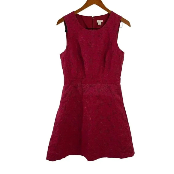 J. Crew Red Dress Fit and Flare Sheer Cutouts Tank Knee Length Size 6 Dressy - Picture 1 of 8